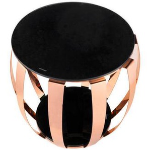 Beistelltisch, Gold, Metall, Glas, rund, 50x51 cm, Wohnzimmer, Wohnzimmertische, Beistelltische, Beistelltische Metall