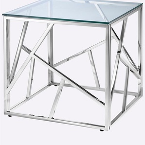 Beistelltisch HEINE HOME Tische Gr. B/H/T: 50 cm x 50 cm x 50 cm, grau (chromfarben) Beistelltische