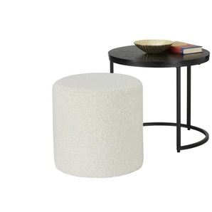 Beistelltisch-Hocker-Set  Jesi ¦ schwarz ¦ Maße (cm): H: 45  Ø: 51