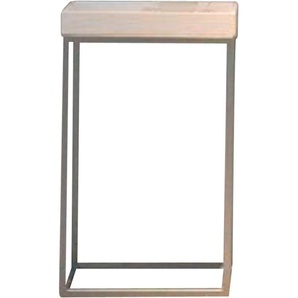 Beistelltisch JANKURTZ pino Tische Gr. B/H/T: 33 cm x 55 cm x 33 cm, Gestell Edelstahl geschliffen, weiß (tablett esche lackiert) Beistelltische