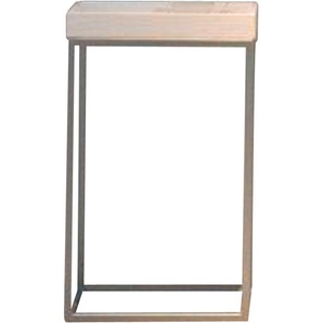 Beistelltisch JANKURTZ pino Tische Gr. B/H/T: 33 cm x 55 cm x 33 cm, Gestell Stahlrohr pulverbeschichtet schwarz, weiß (tablett esche lackiert) Beistelltische
