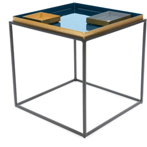 Beistelltisch KAYOOM Beistelltisch Famosa Tische Gr. B/H/T: 40 cm x 40 cm x 40 cm, bunt (blau, grau, orange, schwarz, bunt) Beistelltische