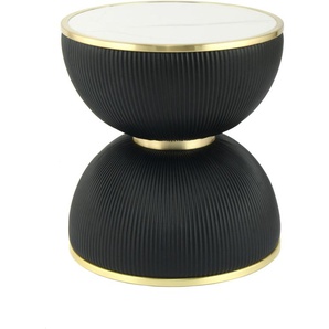 Beistelltisch KAYOOM Beistelltisch Jokai 225 Tische Gr. B/H/T: 47 cm x 51 cm x 47 cm, schwarz (schwarz, gold, weiß) Beistelltische dekorativ, stilvoll, robust