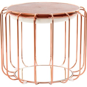 Beistelltisch KAYOOM Beistelltisch / Pouf Comfortable 110 Tische beige (beige, rosé) Beistelltische praktisch umzuwandeln in Tisch oder Hocker, mit Spiegelglas