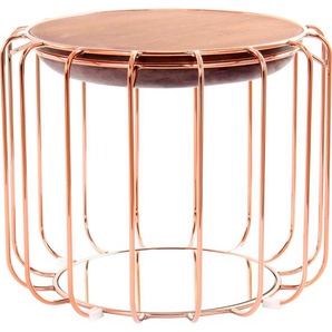 Beistelltisch KAYOOM Beistelltisch / Pouf Comfortable 110 Tische lila (dunkelviolett, rosé) Beistelltische praktisch umzuwandeln in Tisch oder Hocker, mit Spiegelglas