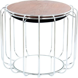 Beistelltisch KAYOOM Beistelltisch / Pouf Comfortable 110 Tische schwarz (schwarz, silber) Beistelltische praktisch umzuwandeln in Tisch oder Hocker, mit Spiegelglas