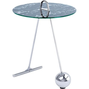 Beistelltisch KAYOOM Pendulum 525 Tische Gr. B/H/T: 46 cm x 60 cm x 46 cm, schwarz (silber, schwarz) Beistelltische Marmoroptik, Gestell im Pendel-Design, praktisch tragbar
