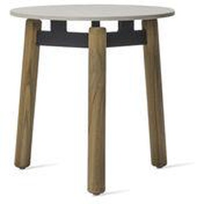Beistelltisch Lento keramik weiß holz natur / Keramik und Teakholz - Ø 45 x H 44 cm - Vincent Sheppard - Holz natur