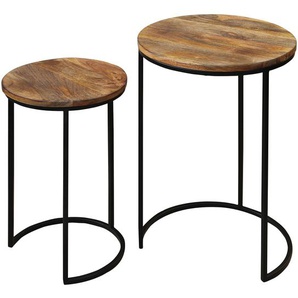 Beistelltisch Leus 2er-Set Ø 40cm Braun