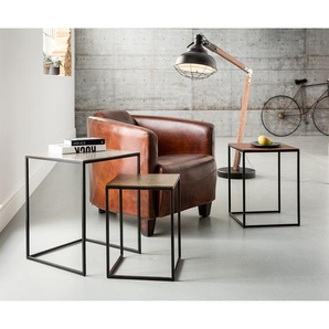 Beistelltisch Loft Square 3er-Set 41 x 52 x 41cm Schwarz