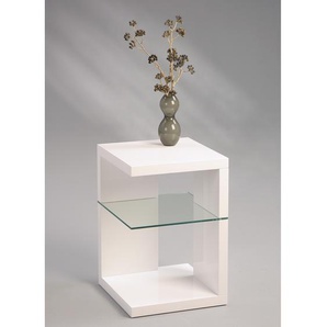 Beistelltisch Lyman 40 x 60 x 40cm Weiß/Hochglanz Weiß