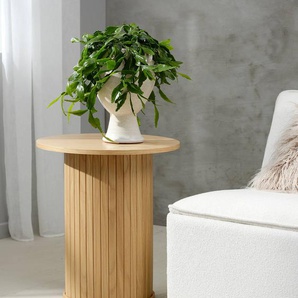Beistelltisch Maqueda Ø 50cm Beige/Eiche