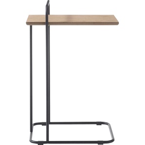 Beistelltisch MCA FURNITURE Eusta Tische Gr. B/H/T: 48 cm x 72 cm x 35 cm, braun (eiche, schwarz, eiche) Beistelltische Tisch Eiche furniert, Gestell Schwarz
