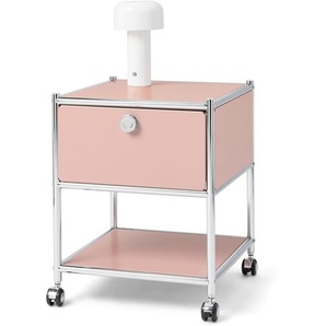 Beistelltisch Metall »CN3« mit 1 Schublade, altrosa