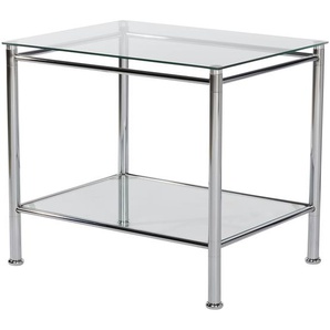 Beistelltisch Metall Glas  Antonia ¦ transparent/klar ¦ Maße (cm): B: 41 H: 48 T: 41