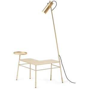 Beistelltisch mit Leuchte Dase’ Mogg gold, Designer Idelfonso Colombo, 130 Leuchte. 46 kl. Tisch. 35x57x65 cm