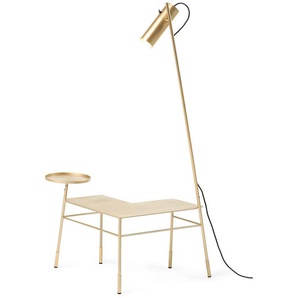 Beistelltisch mit Leuchte Dase’ Mogg goldfarben, Designer Idelfonso Colombo, 130 Leuchte. 46 kl. Tisch. 35x57x65 cm