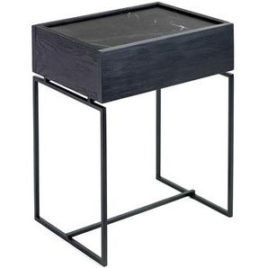 Beistelltisch Nero metall stein schwarz / mit Schublade - Marmor & Holz - Serax - Schwarz