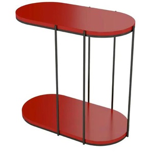 Beistelltisch - rot - Materialmix - 64 cm - 60 cm | Möbel Kraft