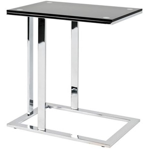 Xxxl Beistelltisch, Schwarz, Chrom, Metall, Glas, rechteckig, Flachrohr, 37x58x54 cm, Wohnzimmer, Wohnzimmertische, Beistelltische, Beistelltische