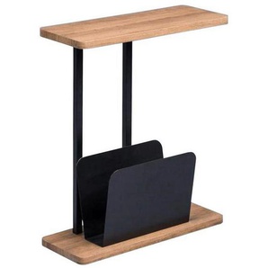 Xxxl Beistelltisch, Schwarz, Eiche, Metall, Holzwerkstoff, rechteckig, Bodenplatte, 50x60x20 cm, Wohnzimmer, Wohnzimmertische, Beistelltische,