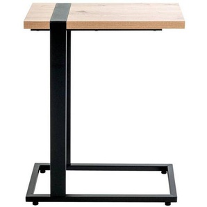 Xxxl Beistelltisch, Schwarz, Eiche, Metall, Holzwerkstoff, rechteckig, eckig, Flachrohr, 24x64x49 cm, gastro- und objekttauglich, einfacher Aufbau,
