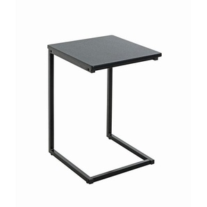 Beistelltisch, Schwarz, Metall, Holzwerkstoff, rechteckig, eckig, Kufe, 35x60x33 cm, Wohnzimmer, Wohnzimmertische, Beistelltische, Beistelltische Metall