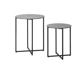 Jette Home Beistelltisch Set  Twins II ¦ grau ¦ Maße (cm): H: 60  Ø: 50