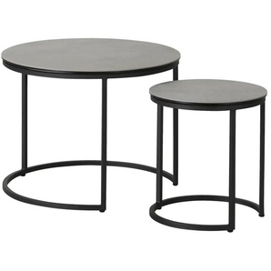 Jette Home Beistelltisch Set  Twins III ¦ grau ¦ Maße (cm): H: 43  Ø: 58