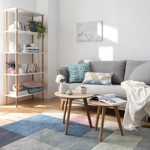 Beistelltisch-Set Nilla III 2-teilig Ø 50cm Braun/Eiche