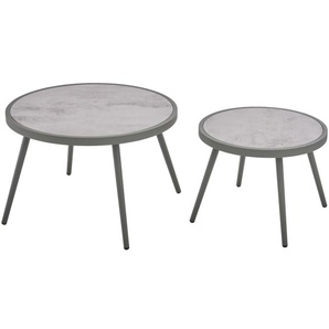Beistelltisch-Set Rieti, hellgrau/grau, 2-teilig