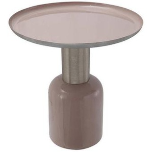 Beistelltisch, Silber, Altrosa, Metall, Uni, rund, 50x52 cm, Wohnzimmer, Wohnzimmertische, Beistelltische, Beistelltische Metall