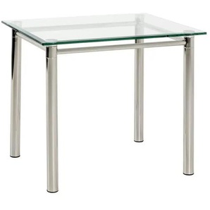 Beistelltisch - silber - Materialmix - 60 cm - 53 cm | Möbel Kraft