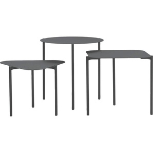 Beistelltisch SPINDER DESIGN Doremi Tische grau (grau, grau, grau) Beistelltische Metall, 3er-Set