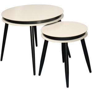 Beistelltisch Taupe Schwarz