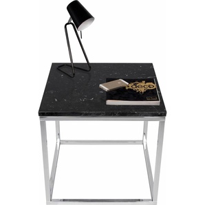 Beistelltisch TEMAHOME Praise Tische Gr. B/H/T: 50 cm x 50 cm x 50 cm, Chromfarbenes Beingestell, schwarz (schwarze marmorplatte) Beistelltische