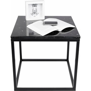 Beistelltisch TEMAHOME Praise Tische Gr. B/H/T: 50 cm x 50 cm x 50 cm, Schwarzes Beingestell, schwarz (schwarze marmorplatte) Beistelltische