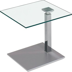 Beistelltisch VIERHAUS Tische Gr. B/H/T: 70 cm x 47 cm x 60 cm, Höhenverstellbar, silberfarben (edelstahlfarbig) Beistelltische