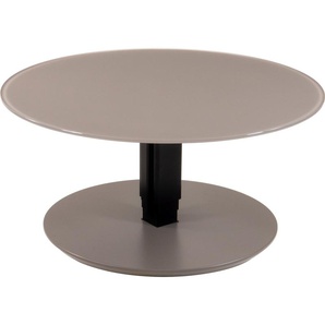 Beistelltisch VIERHAUS Asele Tische Gr. B/H/T: 80 cm x 76 cm x 80 cm, schwarz Beistelltische höhenverstellbar, Glasplatte farbig hinter lackiert