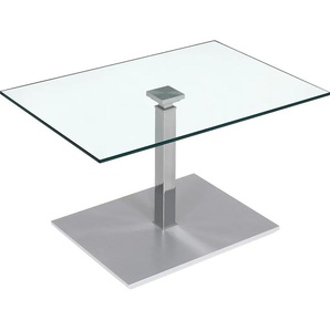 Beistelltisch VIERHAUS Tische Gr. B/H/T: 90 cm x 47 cm x 60 cm, Höhenverstellbar, silberfarben (edelstahlfarbig) Beistelltische