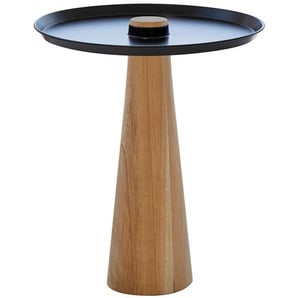 Beistelltisch W-Move Table Wagner Gestell Eiche, Tischplatte Stahl schwarz braun, Designer Joel Hoff, 50 cm