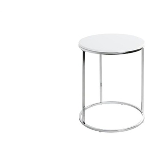 Beistelltisch   ¦ weiß ¦ Maße (cm): B: 40 H: 50  Ø: 40