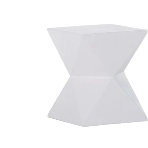 Beistelltisch - weiß - Materialmix - 40 cm - 50 cm | Möbel Kraft