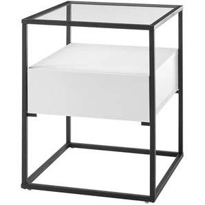 Beistelltisch - weiß - Materialmix - 43 cm - 54 cm | Möbel Kraft