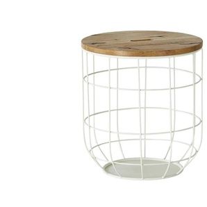 Beistelltisch - weiß - Materialmix - 50 cm - 45.0 | Möbel Kraft