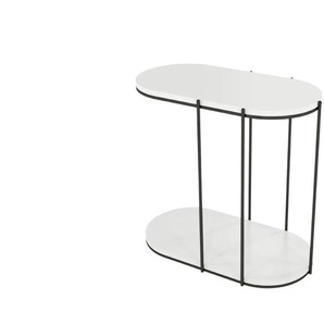 Beistelltisch - weiß - Materialmix - 64 cm - 60 cm | Möbel Kraft
