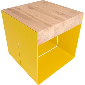 Beistelltisch WK WOHNEN 9300 Tische Gr. B/H/T: 40 cm x 40 cm x 39 cm, gelb Beistelltische Platte aus Eiche, individuell drehbar, Maße (BTH): 404040 cm