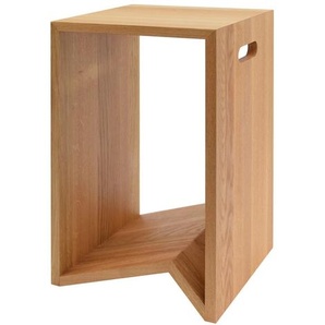 Beistelltisch Zack 30 Mogunto Eiche geölt braun, Designer Marcus Hofbauer, 50x30x30 cm