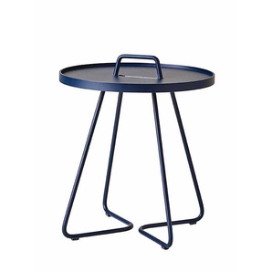 Beistelltische On-the-move Cane-line dunkelblau, Designer Christina Strand, Niels Hvass, 54x44x44 cm