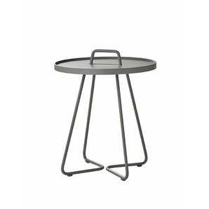 Beistelltische On-the-move Cane-line grau, Designer Christina Strand, Niels Hvass, 46.5x37x37 cm